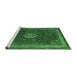 Sideview of Machine Washable Persian Emerald Green Traditional Area Rugs, wshtr2165emgrn