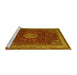 Sideview of Machine Washable Persian Yellow Traditional Rug, wshtr2165yw