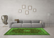 Machine Washable Persian Green Traditional Area Rugs in a Living Room,, wshtr2165grn