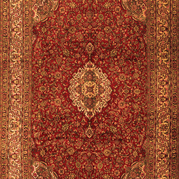 Serging Thickness of Machine Washable Persian Orange Traditional Area Rugs, wshtr2165org