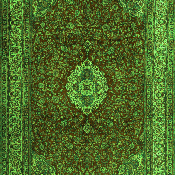 Serging Thickness of Machine Washable Persian Green Traditional Area Rugs, wshtr2165grn