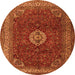 Square Persian Orange Traditional Rug, tr2165org