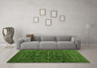 Machine Washable Persian Green Traditional Area Rugs in a Living Room,, wshtr2166grn