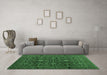 Machine Washable Persian Emerald Green Traditional Area Rugs in a Living Room,, wshtr2166emgrn