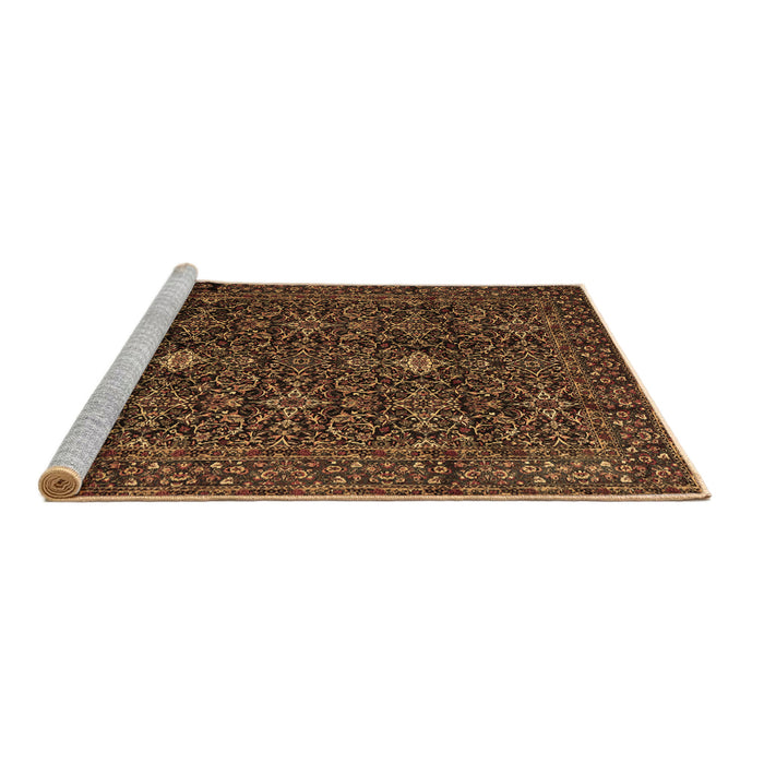 Sideview of Machine Washable Persian Brown Traditional Rug, wshtr2166brn