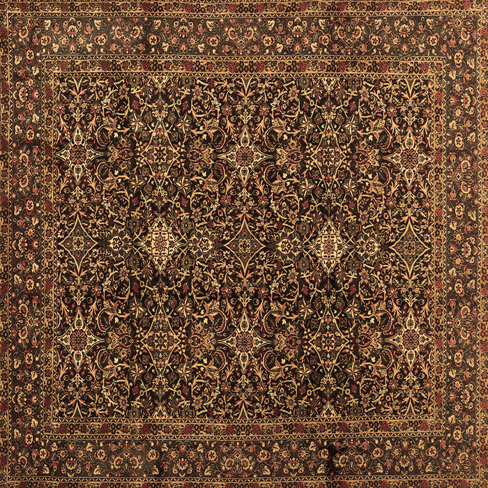 Square Machine Washable Persian Brown Traditional Rug, wshtr2166brn