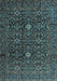 Machine Washable Persian Light Blue Traditional Rug, wshtr2166lblu