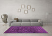 Machine Washable Persian Purple Traditional Area Rugs in a Living Room, wshtr2166pur