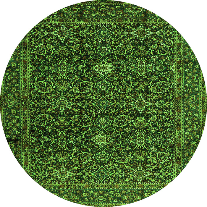 Square Persian Green Traditional Rug, tr2166grn