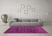 Machine Washable Persian Pink Traditional Rug in a Living Room, wshtr2166pnk