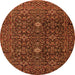 Square Persian Orange Traditional Rug, tr2166org