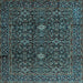 Square Machine Washable Persian Light Blue Traditional Rug, wshtr2166lblu