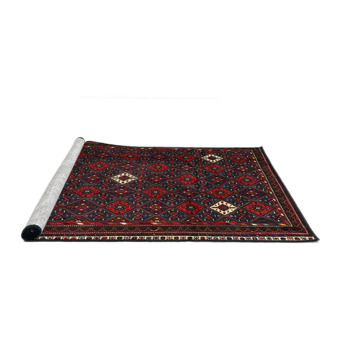 Sideview of Machine Washable Traditional Deep Red Rug, wshtr2167