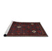 Sideview of Machine Washable Traditional Deep Red Rug, wshtr2167