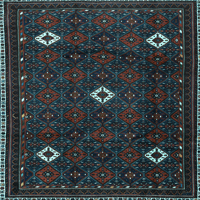 Square Machine Washable Persian Light Blue Traditional Rug, wshtr2167lblu