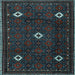 Square Machine Washable Persian Light Blue Traditional Rug, wshtr2167lblu