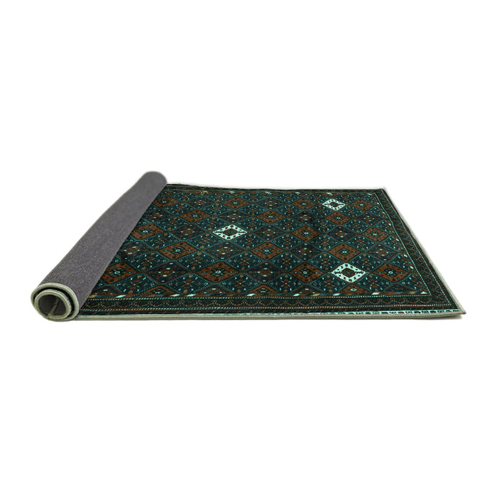 Sideview of Persian Turquoise Traditional Rug, tr2167turq