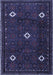 Machine Washable Persian Blue Traditional Rug, wshtr2167blu