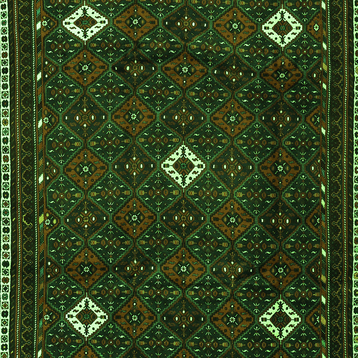 Serging Thickness of Machine Washable Persian Green Traditional Area Rugs, wshtr2167grn