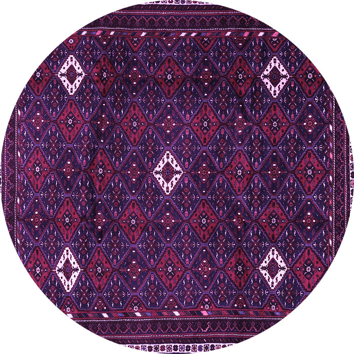 Round Persian Purple Traditional Rug, tr2167pur