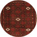 Square Persian Orange Traditional Rug, tr2167org