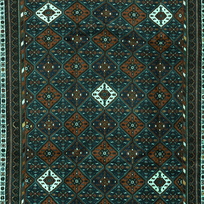 Machine Washable Persian Turquoise Traditional Area Rugs, wshtr2167turq