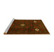 Sideview of Machine Washable Persian Yellow Traditional Rug, wshtr2167yw