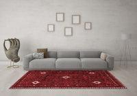 Machine Washable Persian Red Traditional Rug, wshtr2167red