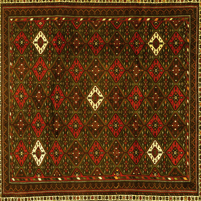 Square Persian Yellow Traditional Rug, tr2167yw