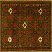 Square Persian Yellow Traditional Rug, tr2167yw
