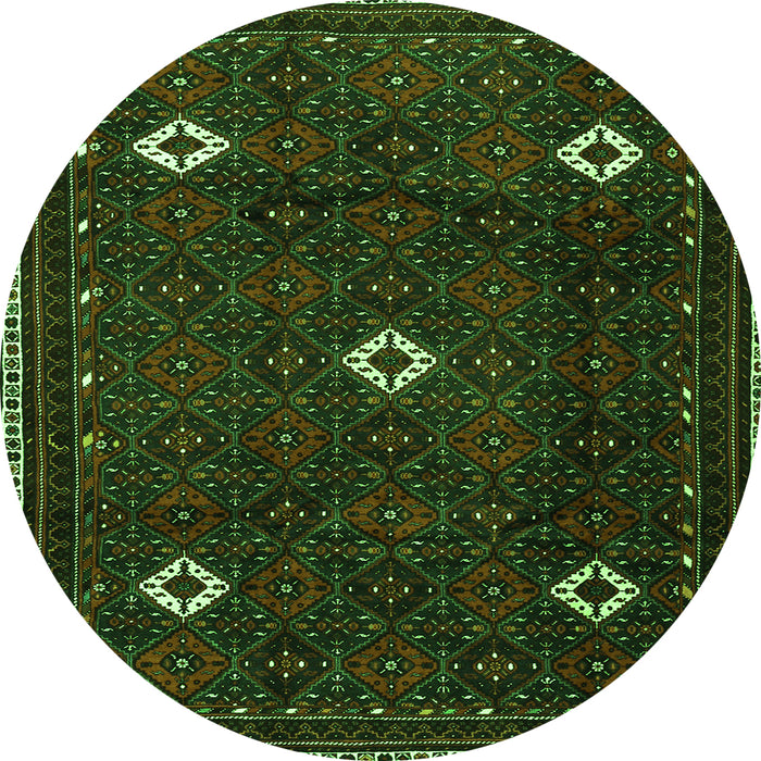 Square Persian Green Traditional Rug, tr2167grn