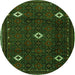 Square Persian Green Traditional Rug, tr2167grn