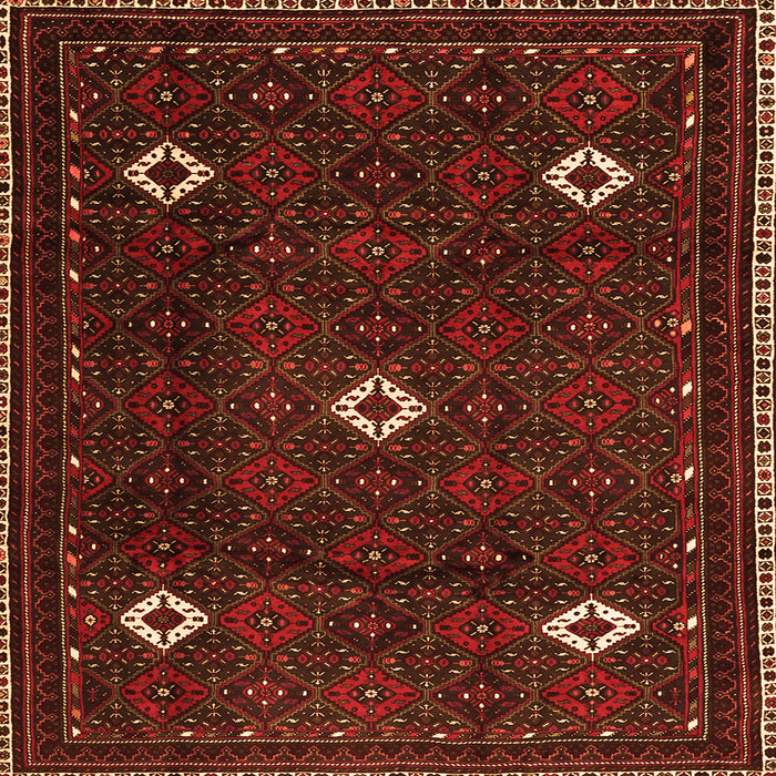 Round Machine Washable Persian Orange Traditional Area Rugs, wshtr2167org