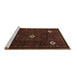 Sideview of Machine Washable Persian Brown Traditional Rug, wshtr2167brn