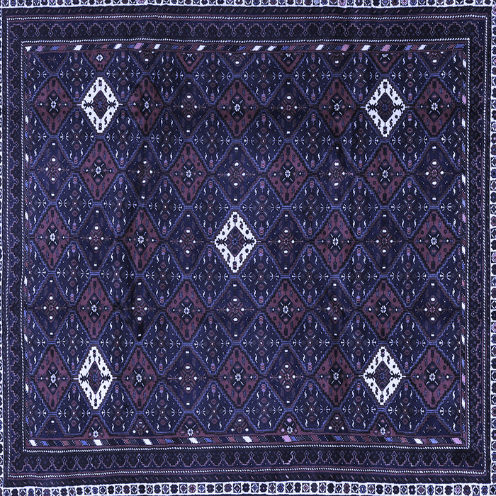 Square Machine Washable Persian Blue Traditional Rug, wshtr2167blu
