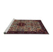 Sideview of Machine Washable Traditional Deep Red Rug, wshtr2168