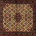 Square Persian Brown Traditional Rug, tr2168brn