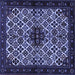 Square Persian Blue Traditional Rug, tr2168blu