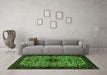 Machine Washable Persian Green Traditional Area Rugs in a Living Room,, wshtr2168grn