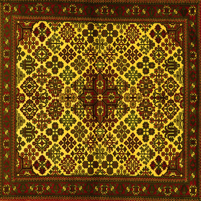 Square Persian Yellow Traditional Rug, tr2168yw