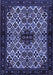 Machine Washable Persian Blue Traditional Rug, wshtr2168blu