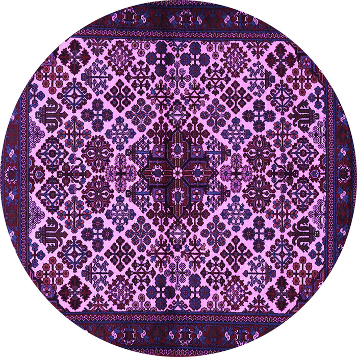 Round Persian Purple Traditional Rug, tr2168pur