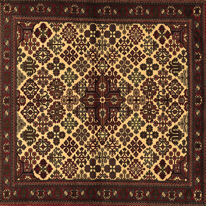 Square Machine Washable Persian Brown Traditional Rug, wshtr2168brn