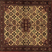 Square Machine Washable Persian Brown Traditional Rug, wshtr2168brn