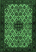 Machine Washable Persian Emerald Green Traditional Area Rugs, wshtr2168emgrn