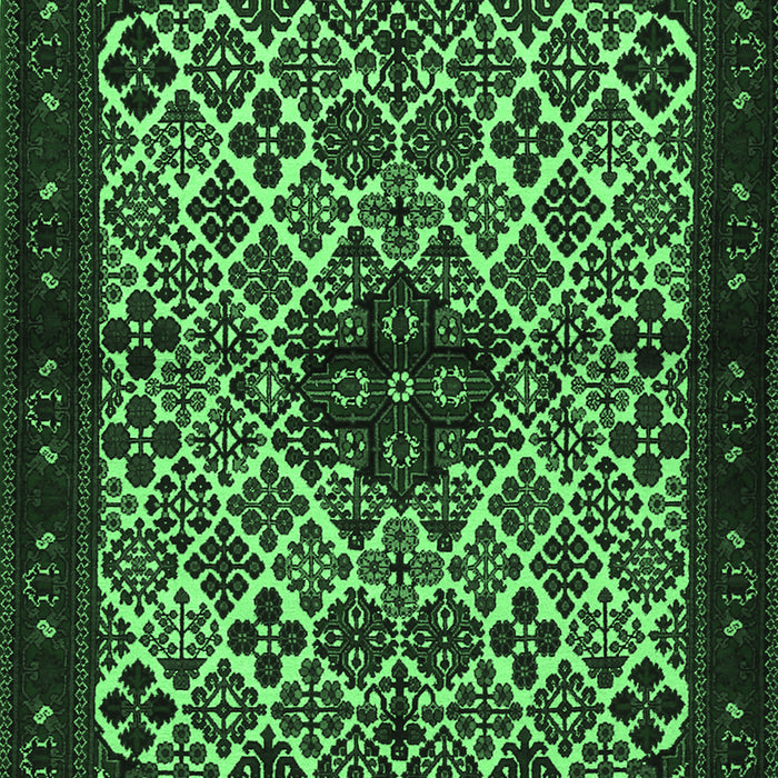 Machine Washable Persian Emerald Green Traditional Area Rugs, wshtr2168emgrn