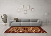 Machine Washable Persian Orange Traditional Rug, wshtr2168org