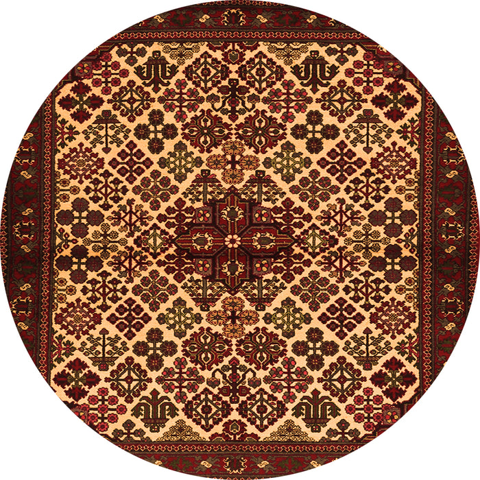 Square Persian Orange Traditional Rug, tr2168org