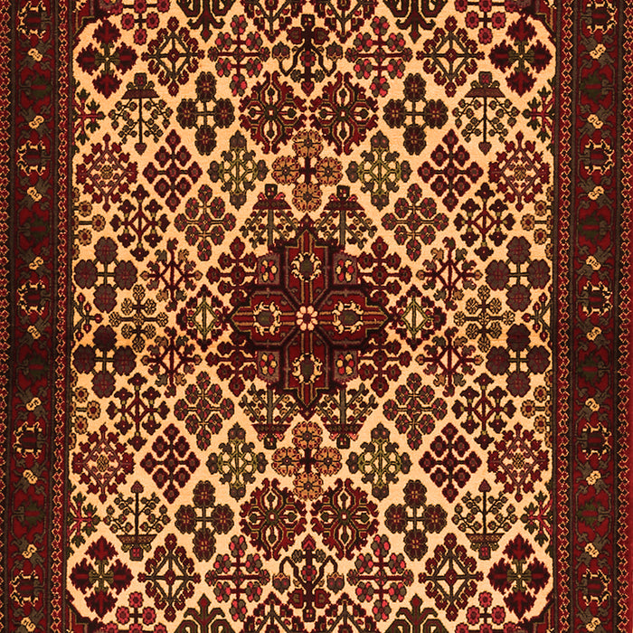 Serging Thickness of Machine Washable Persian Orange Traditional Area Rugs, wshtr2168org