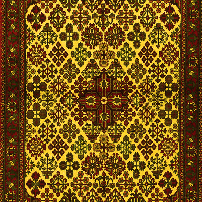 Machine Washable Persian Yellow Traditional Rug, wshtr2168yw